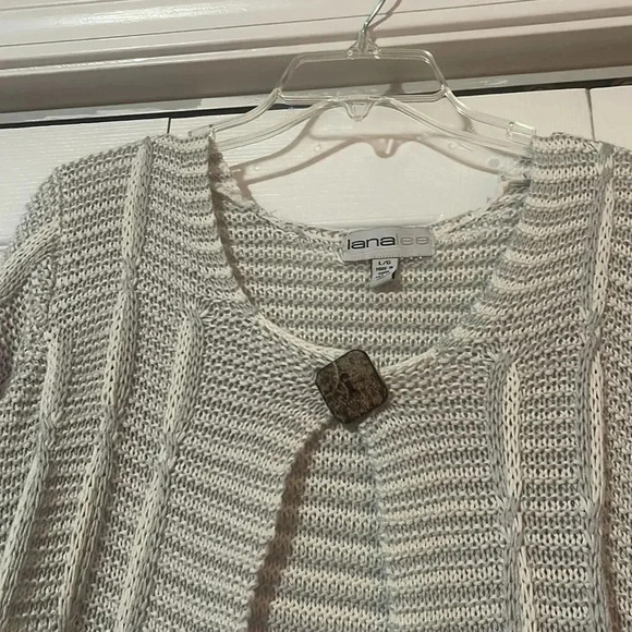 Lana Lee crocheted knit button top - Picture 2 of 6